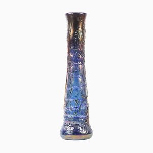 Große Jugendstil Regenbogenfarbene Kunstglas Vase