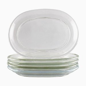 Platos de langosta sueca de vidrio transparente de Josef Frank, mediados del siglo XX