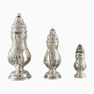 Roulettes à Sucre Néo-Rococo en Argent, Début 20ème Siècle, Set de 3