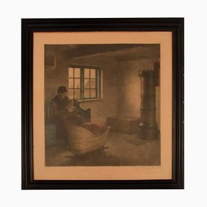 Angelplatz Hornbæk Mezzotint in Farbe von Peter Ilsted, Frühes 20. Jh