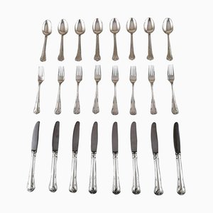 Saxon Flower Dinner Cutlery of Silver from Cohr, 20th Century, Set of 24