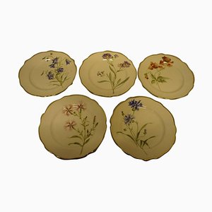 Art Nouveau Hand-Painted Different Flower Plates from Rörstrand, Set of 11