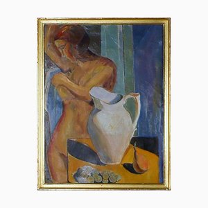 Oil on Board Portrait of Naked Woman, 1930s