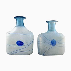 Grands Vases Artistiques en Verre par Bertel Vallien pour Kosta Boda, 20ème Siècle, Set de 2