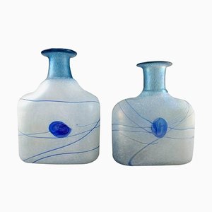 Large Art Glass Vases by Bertel Vallien for Kosta Boda, 20th Century, Set of 2