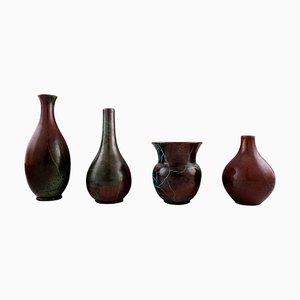 Glasierte Deutsche Keramik Vasen von Richard Uhlemeyer, 1940er, 4er Set