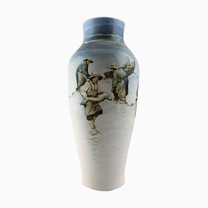 Große Jugendstil Porzellanvase von Nils Emil Lundström für Rörstrand