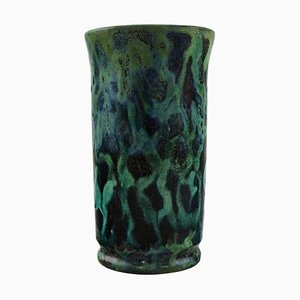 Antike dänische Jugendstil Vase aus glasierter Keramik von Moller & Bøgely