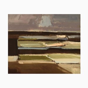 Modernist Landscape Oil on Canvas by Frans Vester Pedersen