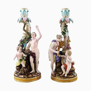 Bougeoirs Antiques de Meissen, Set de 2