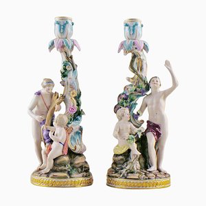 Candleholders from Meissen, 20th Century, Set of 2