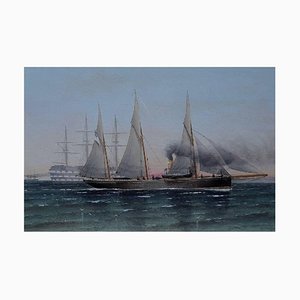 The Navy Oil on Board by Charles Keith Miller, 1888