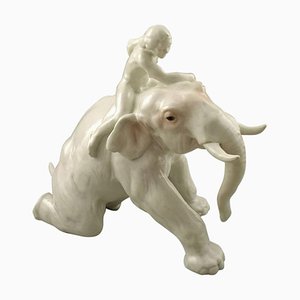 Set di figurine con Mahout ed elefante di Bing & Grondahl, 1919