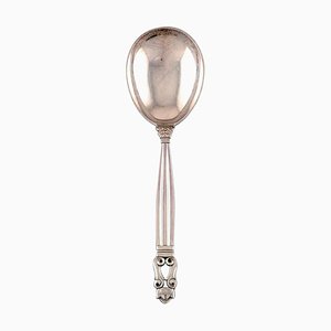 Georg Jensen Acorn Serving Spoons in Sterling Silver, 1940s, Set of 4