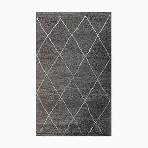 Hand-Knotted Beni Ourain Moroccan Tribal Rug Made of Grey Wool