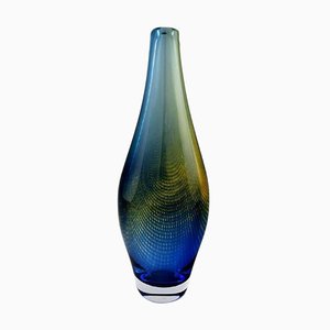 Grand Vase Sven Palmqvist Kraka Art en Verre avec Motif Filet pour Orrefors