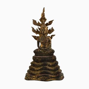 Bangkok School Big Buddha in Patinated Bronze, 1800s