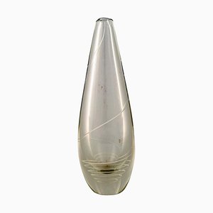 Finnish Art Glass Spiral Vase Decorated by Mikko Helander for Humppila Glass