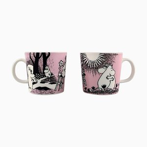 Cups in Porcelain with Motifs from Moomin from Arabia, Set of 2