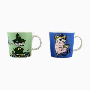 Tazze Arabia in porcellana con motivi di '' Moomin '', fine XX secolo, set di 2