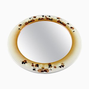 Grand Miroir Rond en Faïence Émaillée par Ellen Malmer pour Royal Copenhagen, 1960s