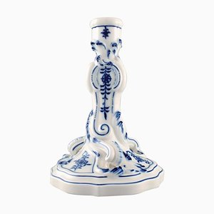 Candelero con motivo de cebolla Meissen en azul, siglo XX