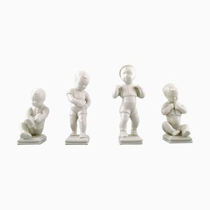 Blanc De Chine Boy Figurinees by Edit Bjurström for Rörstrand, Sweden, Set of 4