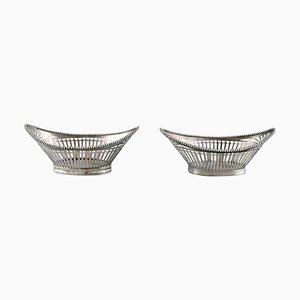 Silver Bowls with Reticulated Decoration, Set of 2