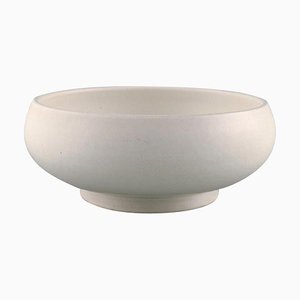 White Glazed Ceramic Bowl in Modern Design from Kähler, HAK, 1960s