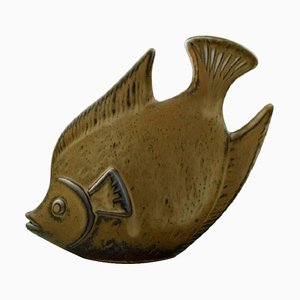 Figura de pez Rörstrand de gres de Gunnar Nylund