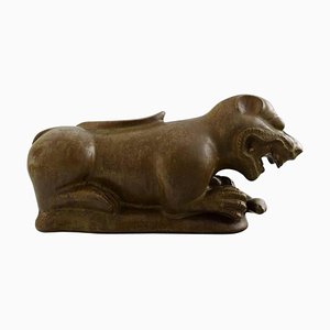 Ceramic Lion from the Fiji Islands by Jacob E. Bang for Nymølle, Denmark, 1960s
