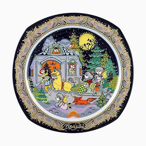 Christmas Plate in Porcelain by Björn Wiinblad for Rosenthal, 1984