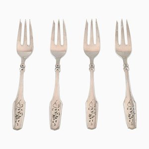 Cake Forks in Silver, 1930s, Set of 4