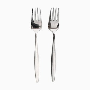 Georg Jensen Sterling Silber Cypres Lunch Forks, 20. Jahrhundert, 2er Set