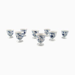 Coquetiers en Porcelaine Cannelés Bleus de Bing & Grondahl, 20ème Siècle, Set de 4