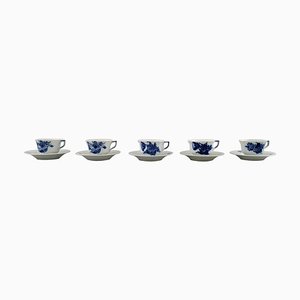 Tasses à Espresso Bleu Roi Royal Copenhagen avec Fleurs, 1957, Set de 10