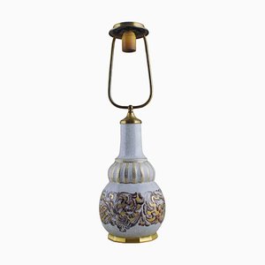 Lámpara de mesa Dahl Jensen de porcelana Crackle decorada en dorado