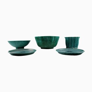 Small Dishes and Vases Set by Wilhelm Kage & Josef Ekberg for Gustavsberg Argenta, 1940s, Set of 5