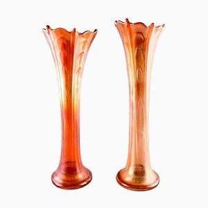 Vases Pressure Mid-Century en Verre, Set de 2