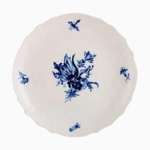 Blaue Niedrige Porzellan Schale von Meissen, 1920er