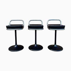 Vintage Postmodern Swivel Bar Stools from Lusch, Set of 3