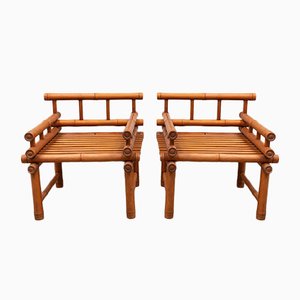 Faux Bamboo Armchairs, 1980s, Set of 2