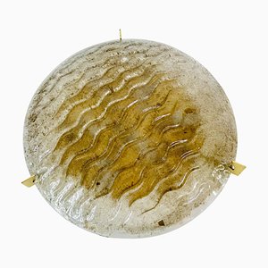 Round Ice Glass Ceiling Lamp from Kaiser Leuchten, 1960s