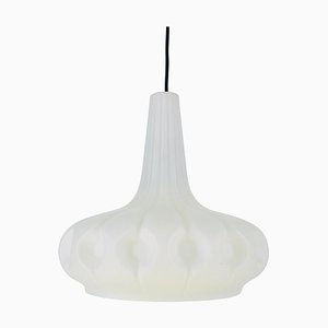 German White Opal Hanging Lamp from Peill & Putzler, 1970s