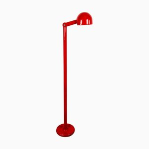 Italian Red Metal Floor Lamp from Stilnovo, 1960s