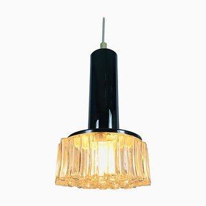 Deutsche Deckenlampe aus Chrom & Glas von Staff, 1970er