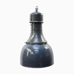 Lampada a sospensione Mid-Century industriale smaltata blu