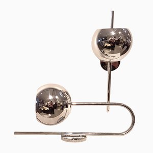 Italian Chrome Sconces Attributed to Gino Sarfatti, 1970s, Set of 2