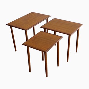 Tables Gigognes en Teck de Fabian, Danemark, 1960s, Set de 3