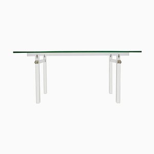 Vintage Acrylic Glass & Glass Top Console Dining Table, 1970s